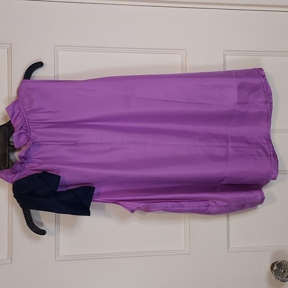J Crew Collection Silk Twill Top Purple Navy - Picture 11 of 15